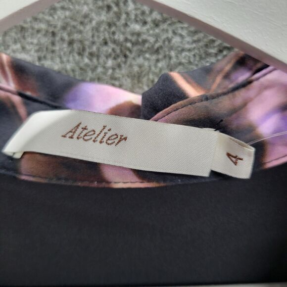 Atelier Dress Women's 4 Mauve Pink Black Quartz High Low NWT - Picture 8 of 12